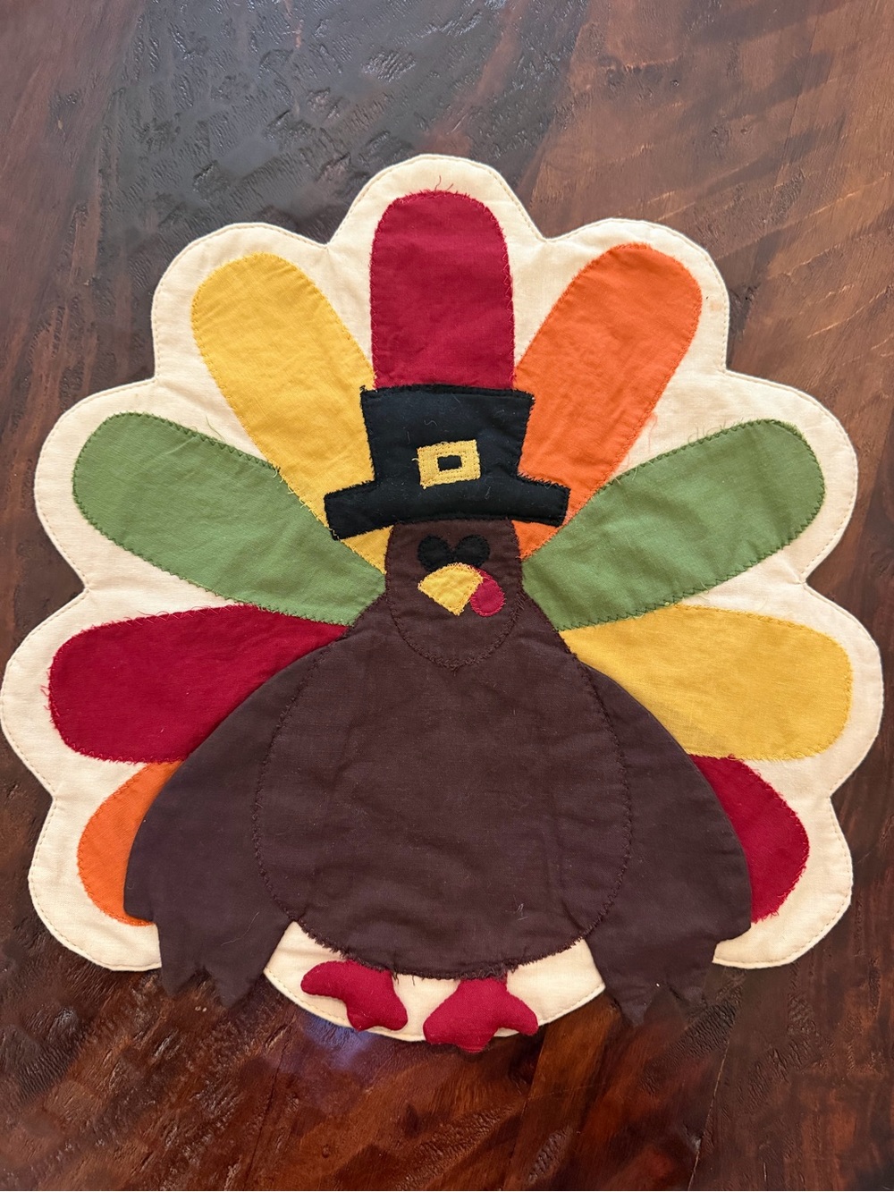 Set of 8 Quilted Thanksgiving Turkey Placemats